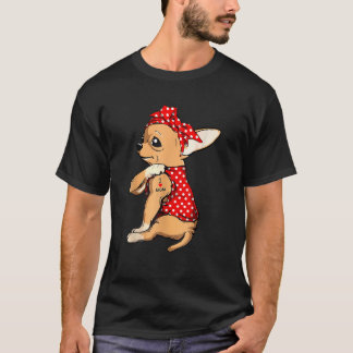 Chihuahua Dog Mom Bandana Cute I Love Mom Tattoo M T-Shirt