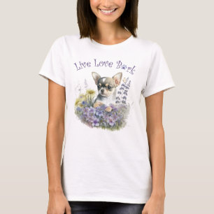 Chihuahua Dog Mom Floral T-Shirt