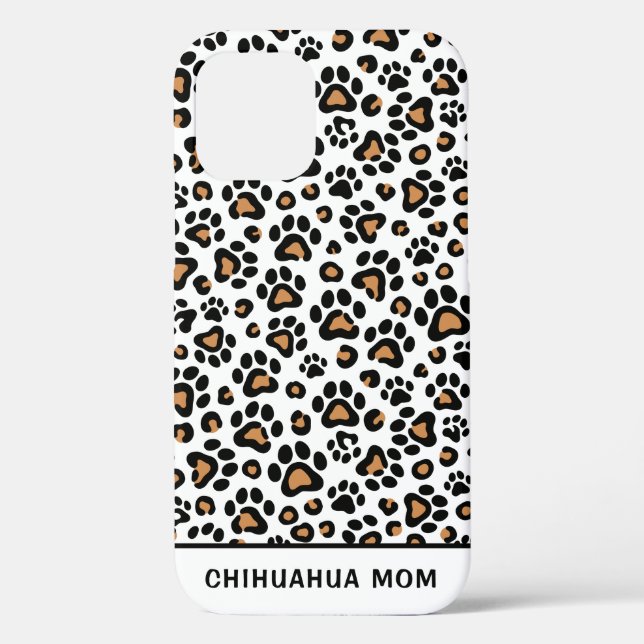 Chihuahua Dog Mom with Leopard Paw Print Case-Mate iPhone Case (Back)
