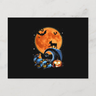 chihuahua dog moon pumpkin halloween costume gift announcement postcard