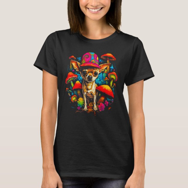 Chihuahua Dog Mushroom T-Shirt (Front)