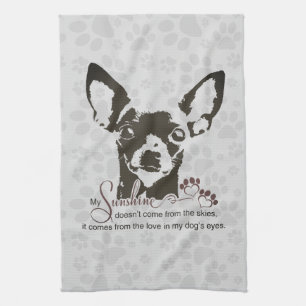 Chihuahua Dog My Sunshine Gray Towel