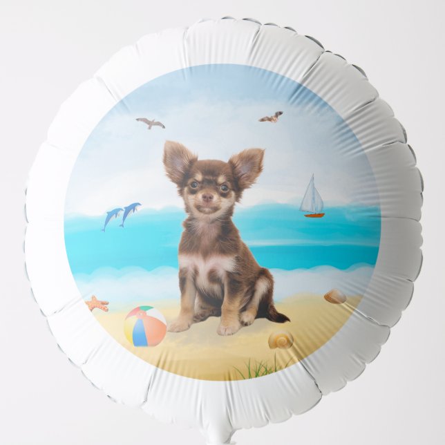 Chihuahua Dog on Beach Balloon (Front)