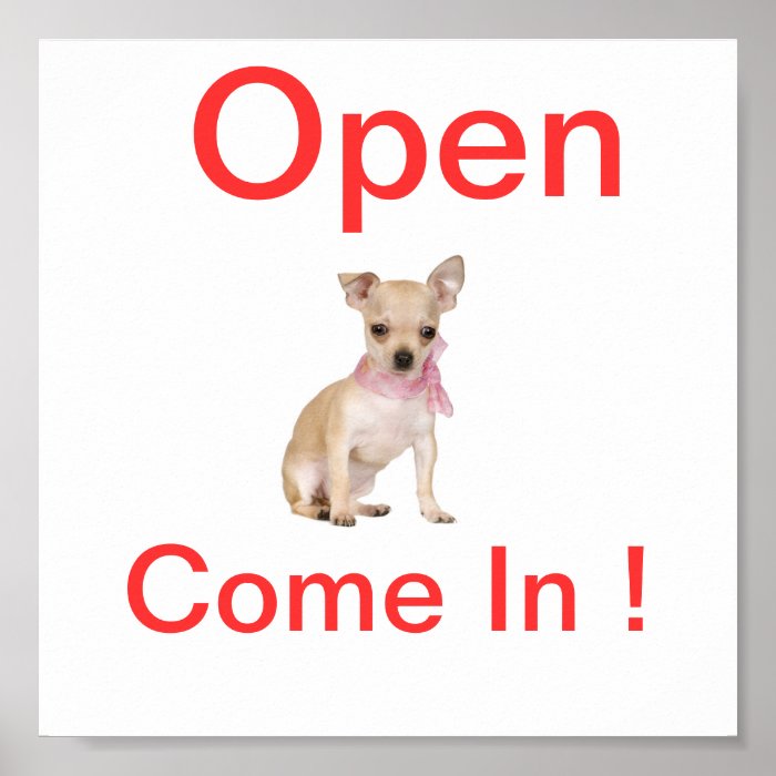 Chihuahua Dog Open Sign Posters