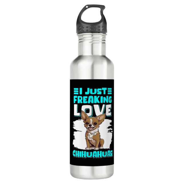 Chihuahua Dog Owner Love Chihuahuas Stainless Steel Water Bottle (Front)