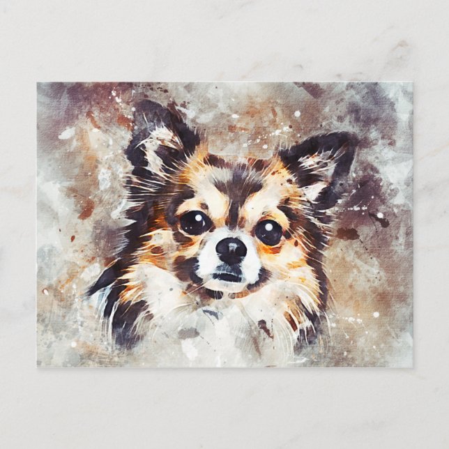 Chihuahua Dog Painting Postcard (Front)