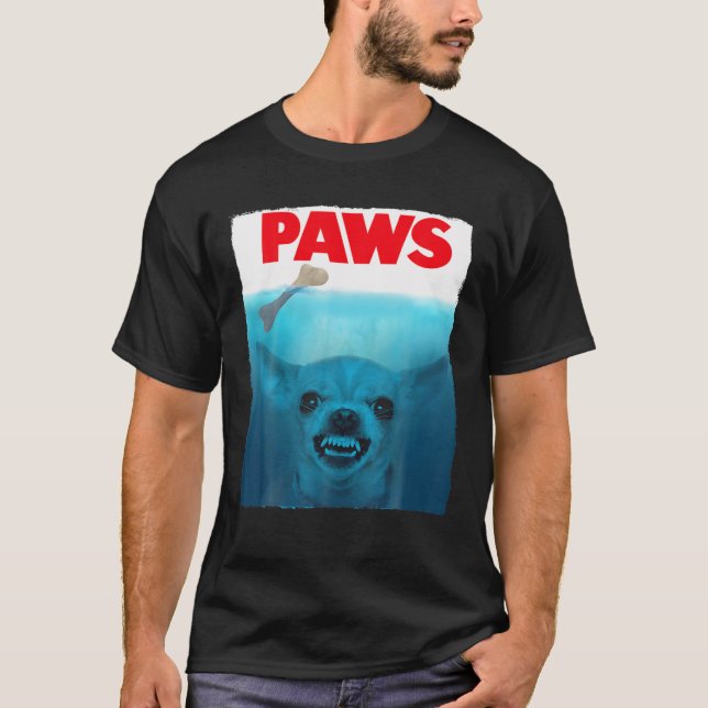 Chihuahua Dog Paws Cute Movie Poster Pet Funny T-Shirt (Front)