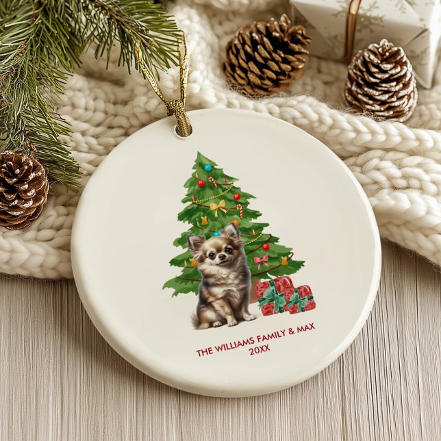 Chihuahua Dog Personalized Christmas Ceramic Ornament (Creator Uploaded)