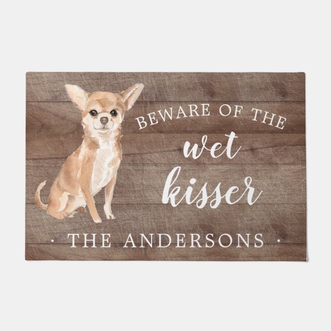 Chihuahua Dog Personalized Door Mat (Front)