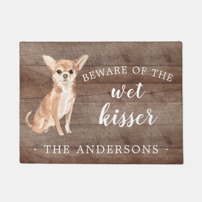 Chihuahua Dog Personalized Door Mat (Front)
