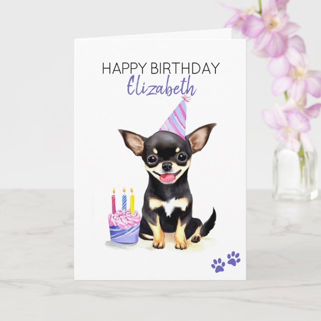 Chihuahua Dog Personalized Happy Birthday Card