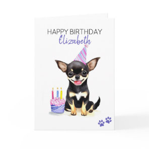 Chihuahua Dog Personalized Happy Birthday  Card
