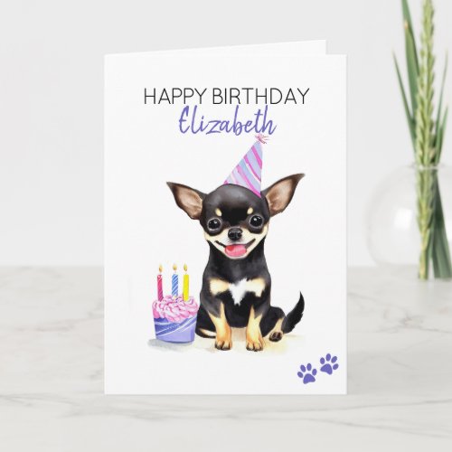 Chihuahua Dog Personalized Happy Birthday  Card