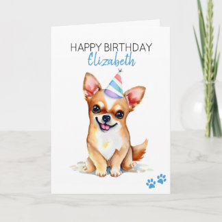 Chihuahua Dog Personalized Happy Birthday Card