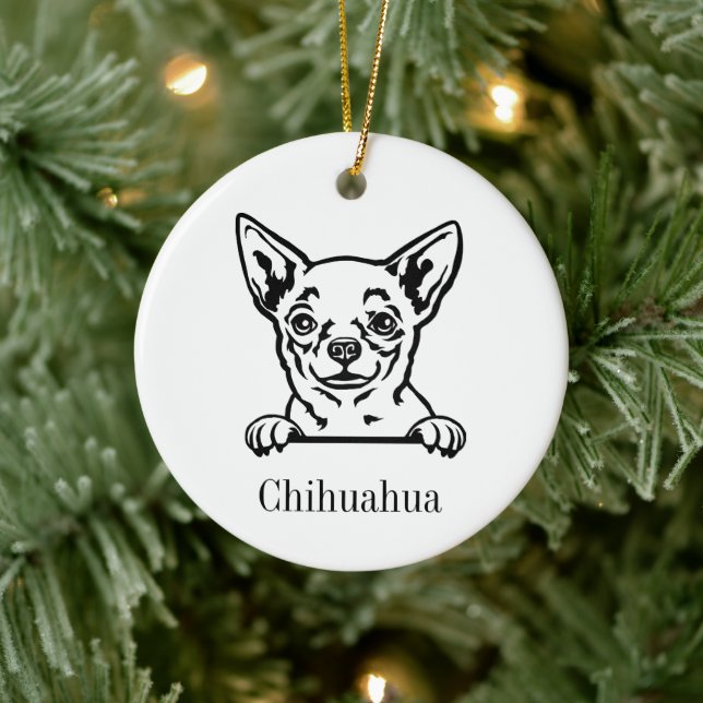 Chihuahua dog Personalized Pet Ornament, Custom Do Ceramic Ornament (Tree)