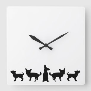 Chihuahua Dog Pet Animals Square Wall Clock