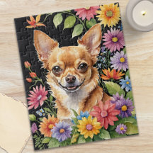 Chihuahua Dog Pet Portrait Watercolor Animal