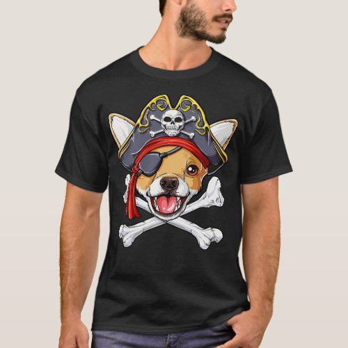 Chihuahua Dog Pirate Costume Jolly Roger Flag Skul T_Shirt