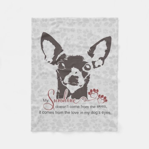 Chihuahua Dog Poem Fleece Blanket