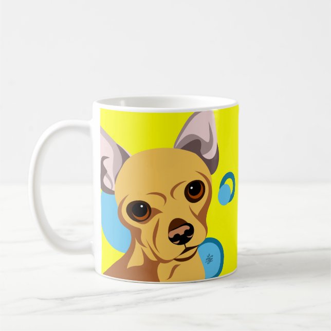 Chihuahua Dog Portrait Coffee Mug (Left)