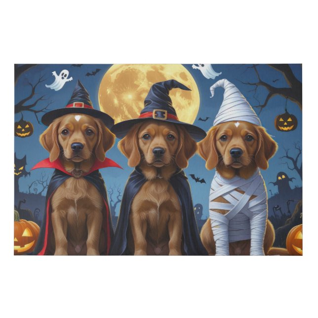Chihuahua Dog Pumpkin Halloween Funny Faux Canvas Print (Front)