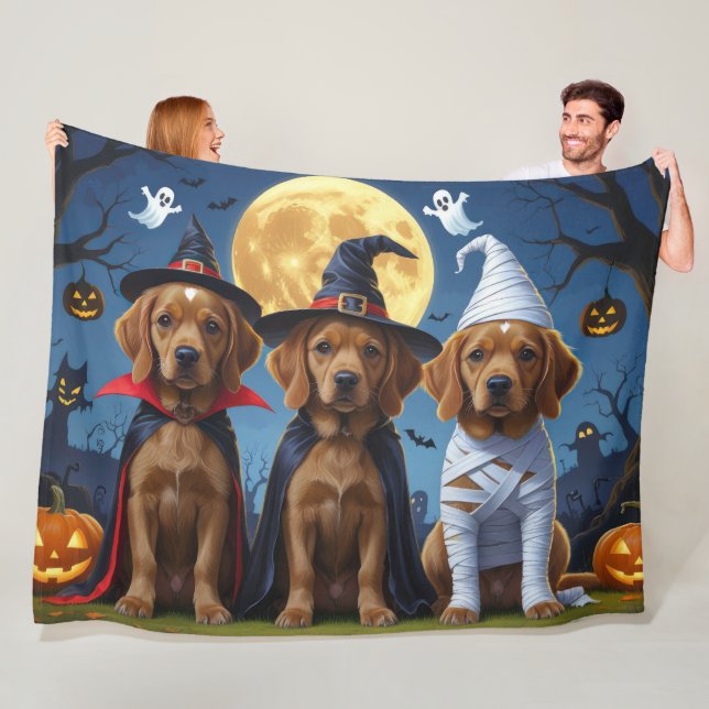 Chihuahua Dog Pumpkin Halloween Funny Fleece Blanket (In Situ)
