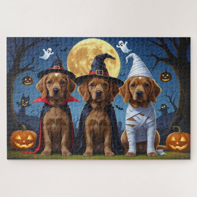 Chihuahua Dog Pumpkin Halloween Funny Jigsaw Puzzle (Horizontal)