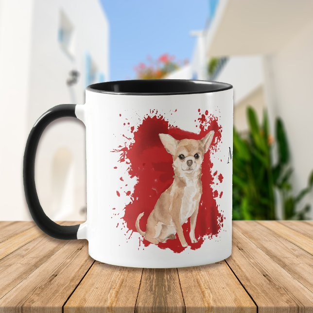 Chihuahua Dog Red Abstract Mug (Creator Uploaded)