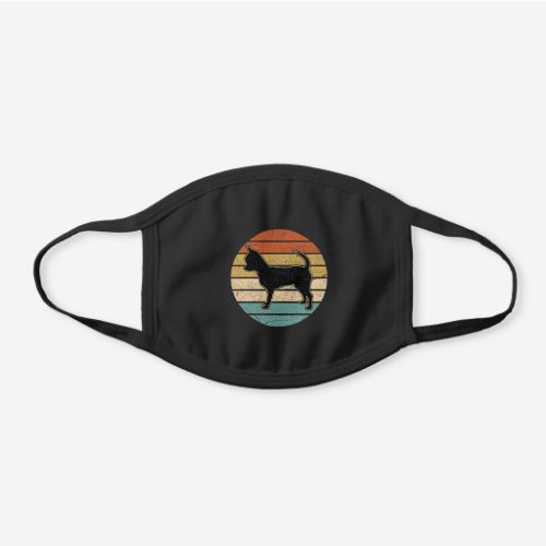 Chihuahua Dog Retro Sunset Black Cotton Face Mask