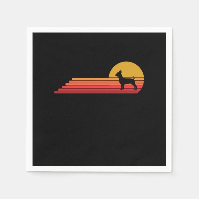 Chihuahua Dog Retro Vintage Style Napkins (Front)