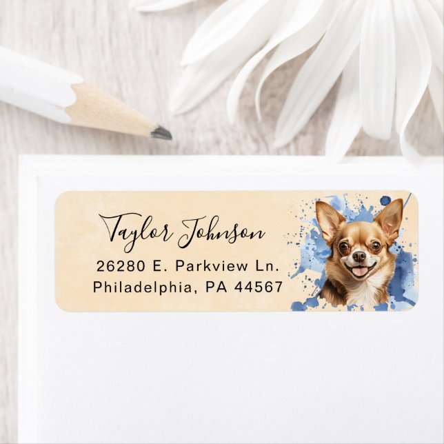 Chihuahua Dog Return Address Label (Insitu)