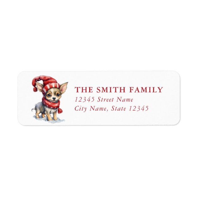 Chihuahua Dog Return Address Labels (Front)
