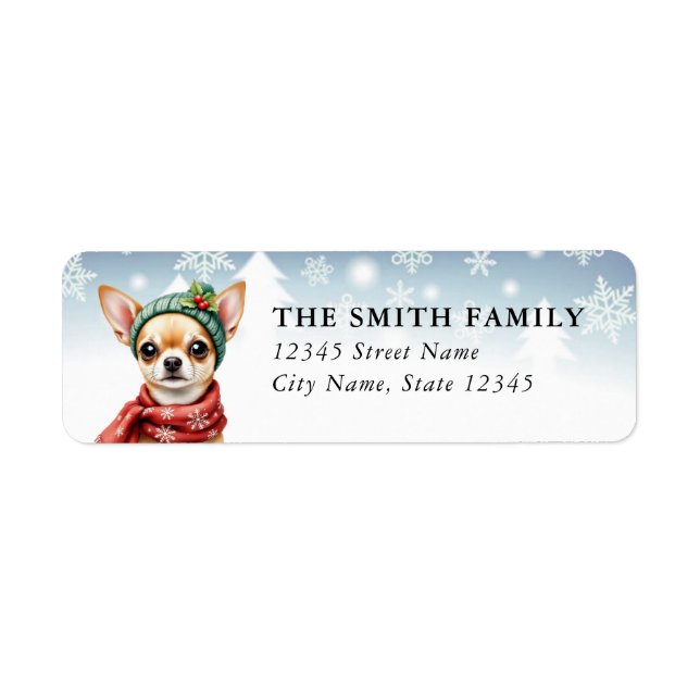 Chihuahua Dog Return Address Labels (Front)