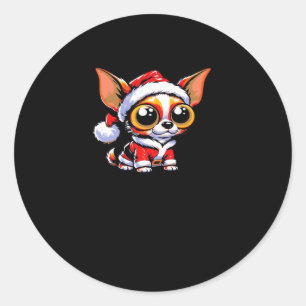 Chihuahua Dog Santa Classic T-Shirt Classic Round Sticker