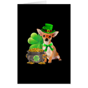 Chihuahua Dog Shamrock St Patricks Day Dog Irish Card