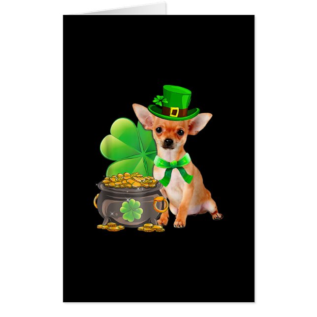 Chihuahua Dog Shamrock St Patricks Day Dog Irish Card (Front)