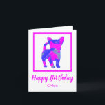 Chihuahua Dog Silhouette Funny Birthday Card<br><div class="desc">Chihuahua dog silhouette in crazy hot pink and blue bright modern abstract pattern.  Funny birthday message inside can be changed to anything you want.  Personalize with name on the front.</div>