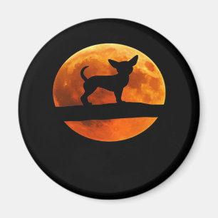 Chihuahua Dog Silhouette Moon chiwawa lover Classi Magnet