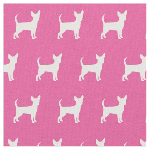 Chihuahua Dog Silhouette Pet Pink Fabric