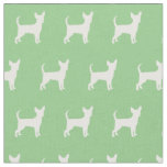 Chihuahua Dog Silhouette Pet Sage Green Fabric