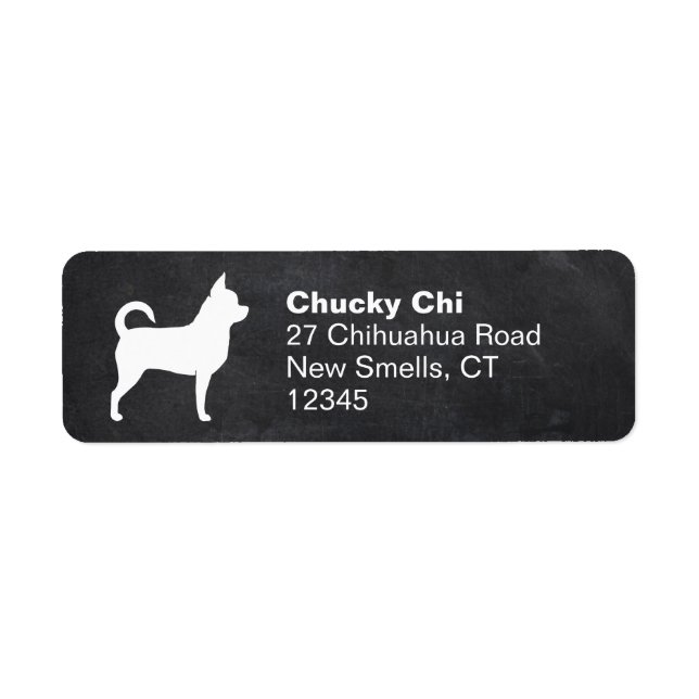 Chihuahua Dog Silhouette Return Address Labels (Front)