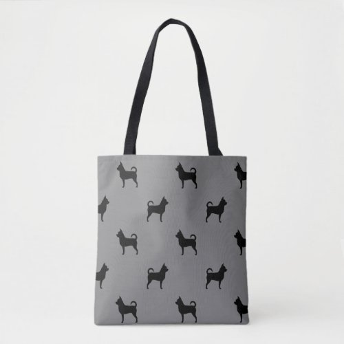 Chihuahua Dog Silhouettes Patterned Tote Bag