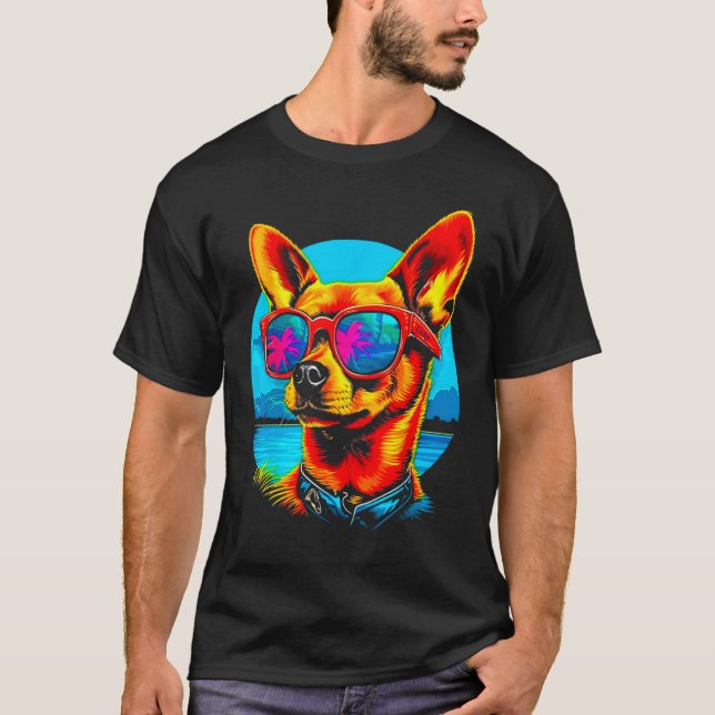 Chihuahua Dog Sunglasses T-Shirt (Front)