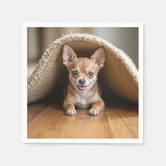 Chihuahua Dog Under a Rug Napkins (Front)