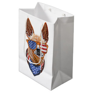 Chihuahua Dog USA American Independence 4th July Medium Gift Bag