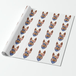 Chihuahua Dog USA American Independence 4th July Wrapping Paper