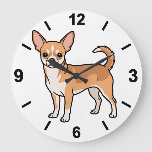 Chihuahua Dog Wall Clock Cute Pet Home Decor (Front)