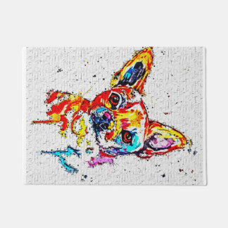 Chihuahua Dog Watercolor Portrait Colorful Doormat