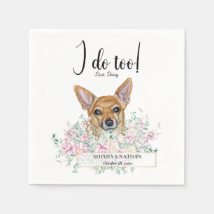 Chihuahua Dog Wedding Cocktail Napkins