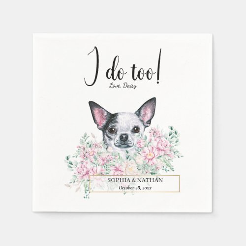 Chihuahua Dog Wedding Cocktail Napkins